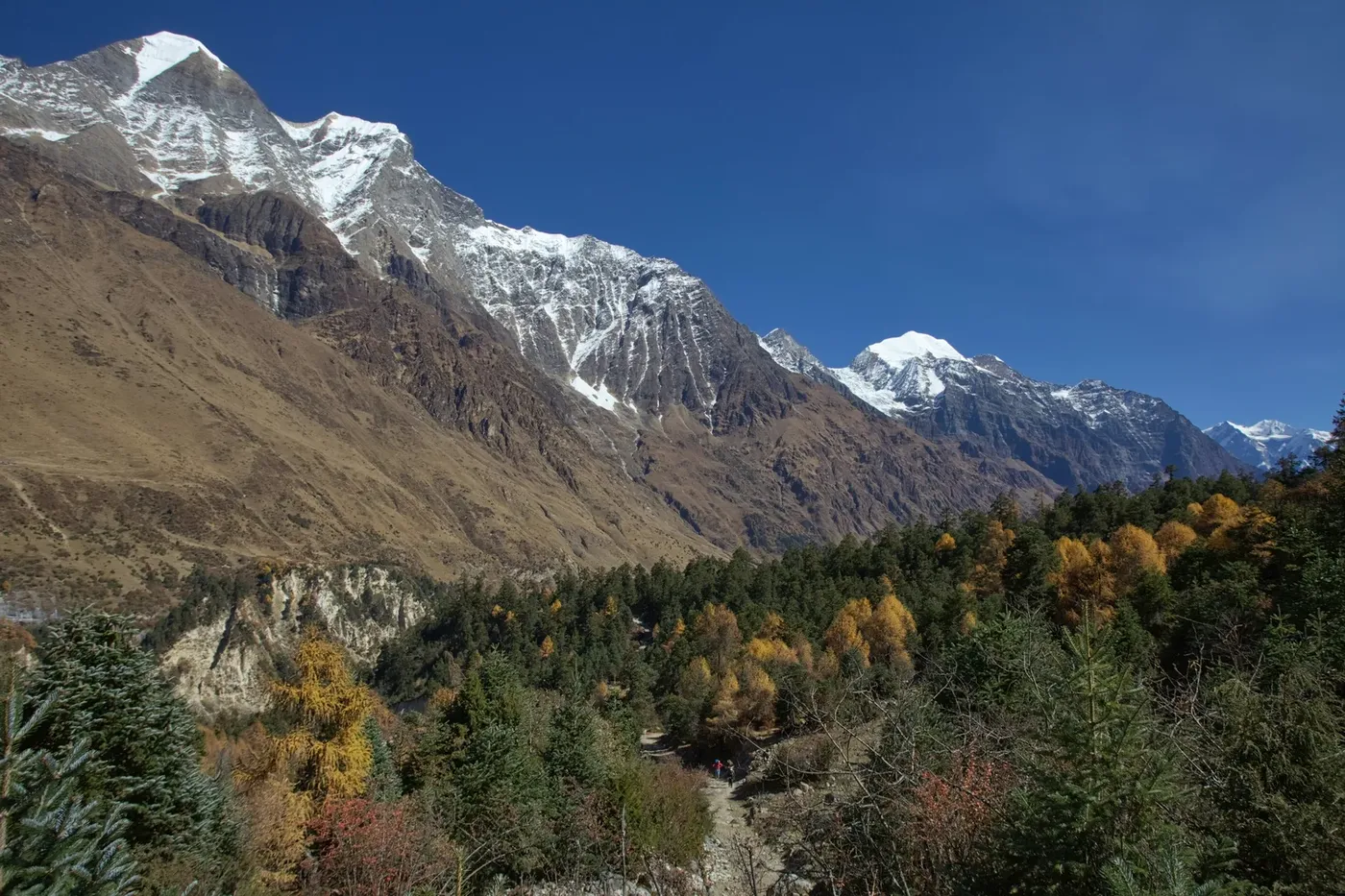 Helicopter over the Annapurna range, Nepal